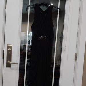 London Style Black Halter Sheath Cocktail Dress